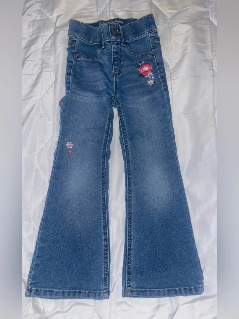 Girls Jeans Bundle Size 4 4T 4/5 Flare Jeggings Butterfly Floral 3 Pair